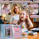 Fishboy Talking Pink ATM Piggy Bank for Kids with Dual Debit Cards, Power-Off Memory, Auto-Opening Drawer for Real Money for Girls, Onekey Shutdown, Bill Feeder, Coin Recognition, Balance Calculator