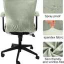 Tallew 4 Pcs Office Chair Covers Set Computer Universal Protective Stretchable Chair Seat Covers Desk Armrest Slipcovers Pads Office Cushion Backrest for Rotating(Bean Green)
