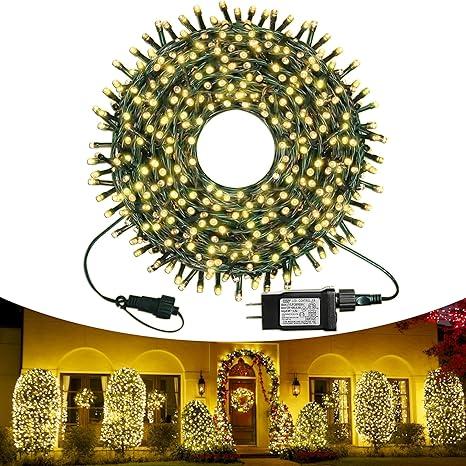 kemooie 300 LED Christmas Lights, 99FT Connective Green Wire Tree Lights, Plug in 8 Lighting Modes with Timer, Waterproof for Indoor Outdoor Patio Garden Wedding Party Decoration (Warm White) kemooie 300 LED Christmas Lights, 99FT Connective Green Wire Tree Lights, Plug in 8 Lighting Modes with Timer, Waterproof for Indoor Outdoor Patio Garden Wedding Party Decoration (Warm White)