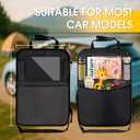 Backseat Car Organizer, 2 Pack Kick Mats Back of Seat Protectors bag with Touch Screen, Waterproof Seatback Covers for Kids, Multifunctional Universal Automotive Storage Pockets, Travel Accessories
