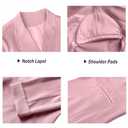 GRECERELLE Women's Blazers Lightweight 3/4 Sleeve Lapel Open Front Casual Suit Jacket Work Blazer with Pockets, US 6