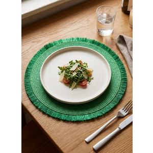 4-Pack Fringe Placemat Green