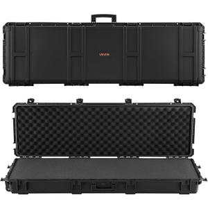 VEVOR Rifle Case, Rifle Hard Case with 4 Layers Fully-protective Foams, Lockable Hard Gun Case with Wheels, IP67 Waterproof & Crushproof, for Rifles or Shotguns, 52 inch