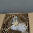 Modern Gold Crystal Chandeliers, Small Semi Flush Mount Chandelier 4-Ligh 12'' Drum Crystal Pendant Light Fixture for Foyer Entryway Kitchen Hallway Dining Room