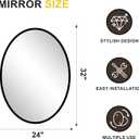 Black Oval Bathroom Mirror for Wall, 24"x32" Bathroom Vanity Mirror