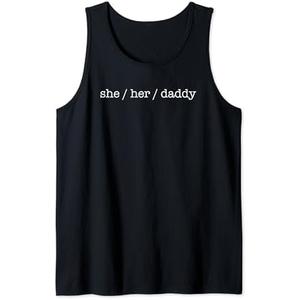 She Her Daddy LGBTQ Pride Funny Pronouns Gay Lesbian Tank Top Size M
