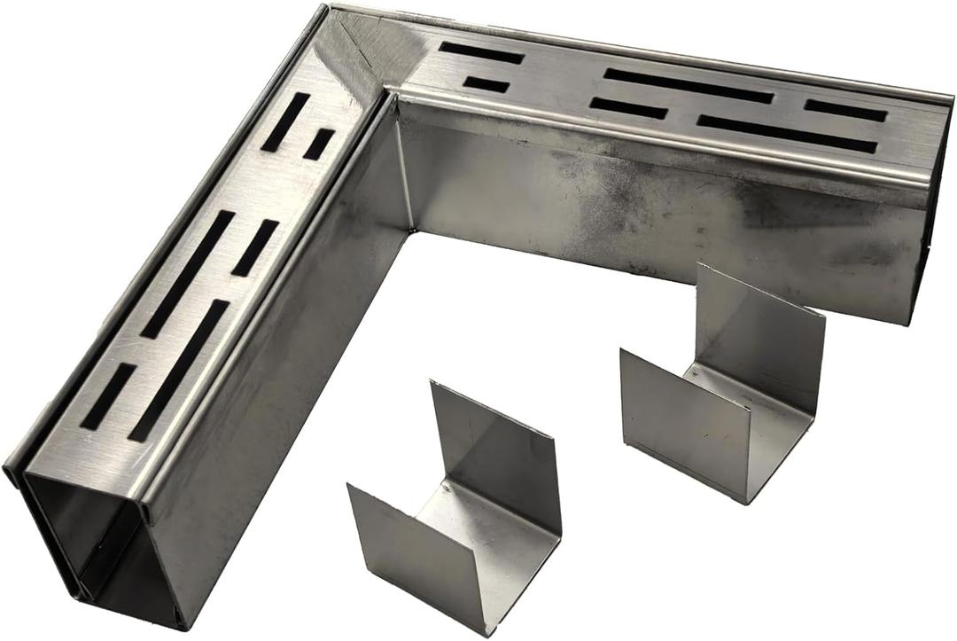 Pool Deck Drain Channel 90 Degree Angle with 2 Connectors for 1-11/16" Wide SXSJMY Pool Drains/Mini Water Drainage Channel/Non Deep Patio Drain