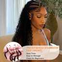 Curly Feather Crochet Hair Human Hair Feeling 100 Roots Pre-Separated miracle knot 18 Inch Deep Wave crochet Hair For Black Women (1B, 18 Inch-100 Roots)