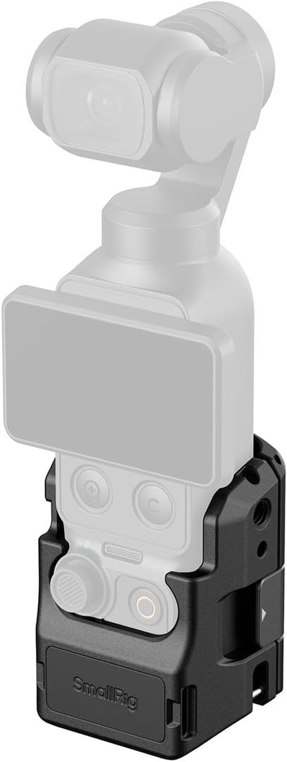 SmallRig Pocket 4/3 Aluminum Cage Expansion Adapter Accessories for DJI Osmo Pocket 4/3, with 1/4"-20 Holes for Side Handle, Cold Shoe Mount, Bidirectional Magnetic Quick Release Interfaces - 6002