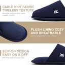 VeraCosy Men's Knitted Scottish Slippers with Soft Memory Foam Non Slip Indoor Rubber Sole (7-8, Dark Blue)