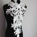 1 Piece Ivory Collar Lace Appliques Delicate Wedding Trim Embroidery Polyester Lace Necklace Neckline Sewing Craft 56X35 cm