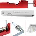 Universal Spark Plug Gap Tool with 32 Blade Steel Feeler Gauge, Spark Plug Gapping Tool for Most 10mm 12mm 14mm 16mm Spark Plugs, Spark Plug Gapper Adjustment Tool, Red (Red)