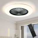 Flush Mount Ceiling Fan with Lights,Modern LED Ceiling Fan,3 Color Temperatures & 6 Speed Remote Control,Quiet Reversible Motor,Low Profile Ceiling Fan for Bedroom Living Room Patio Kitchen