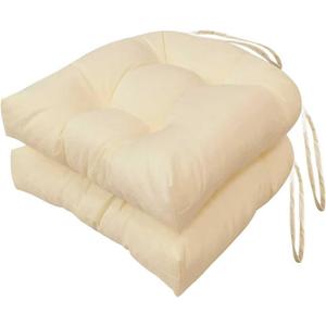 Outdoor Chair Cushions Set of 2, 19"x19" Tufted Outdoor Seat Cushions, Waterproof Patio Furniture Cushions,Beige