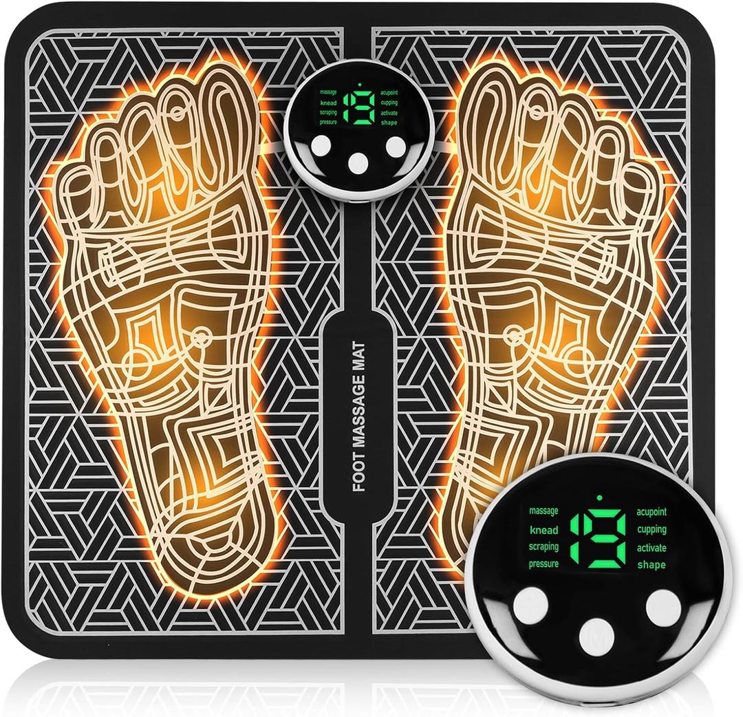 Transcutaneous Electronic Nerve Stimulator, EMS Foot Massager for Muscle Relaxation,Back & Legs Massager, LCD Display Screen