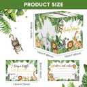 51 Pieces Woodland Baby Shower Card Box and Advice Cards, Diaper Raffle Game Box Tickets, Animals Safari Creatures Party Decorations for Baby Shower, Birthday, Gender Reveal (Jungle Animal Theme)