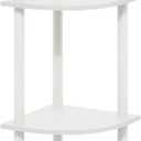 Furinno Turn-N-Tube 4-Tier Corner Display Rack Multipurpose Shelving Unit, White/White