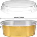 100 Pack Mini Aluminum Baking Cups with Lids, 3 OZ Disposable Ramekins Muffin Liners Containers, Individual Pie Tin Cup for Dessert, Creme Brulee, Pudding, Cupcake
