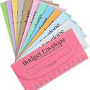 Juvale Cash Envelopes for Budgeting System - 6.75 x 3.25 In, A6 Binder Size, Multicolor, 96 Count - Money Envelopes for Cash with Tracking Ledger