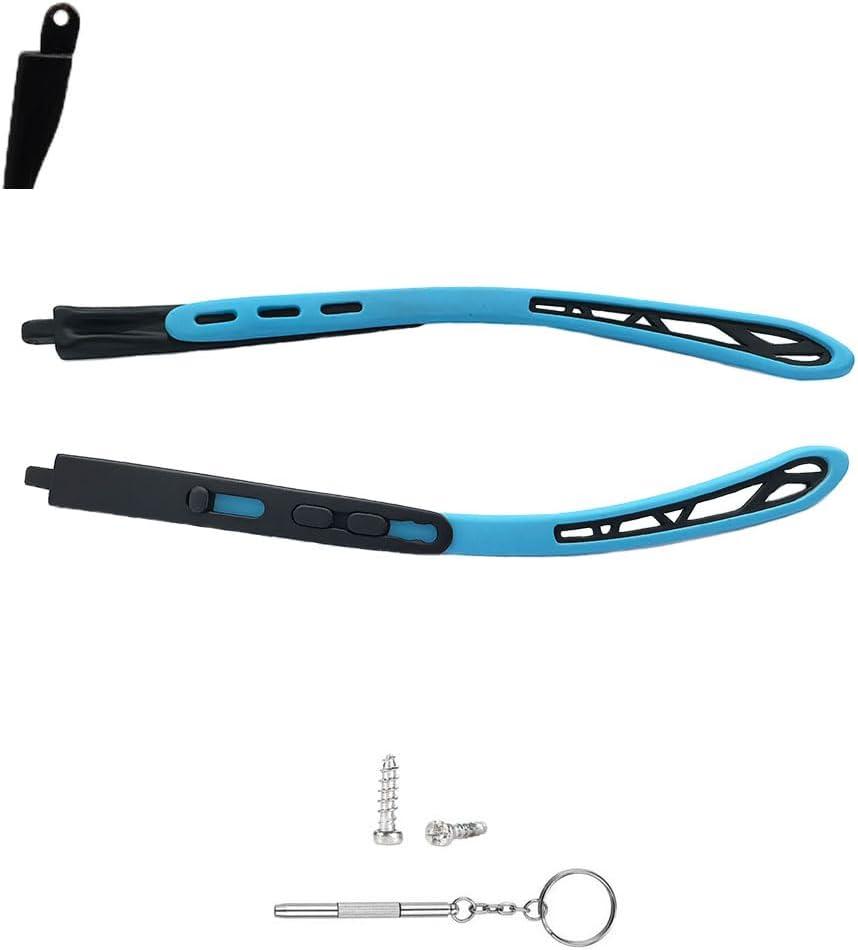 1 Pair Child Glasses Replacement Leg Silicone Eyeglasses Arms Repair Kit Anti-Slip Comfort Replacement Accessory and 3-in-1 Screwdriver(Black Blue)