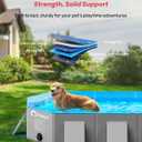 Peteast Foldable Dog Pool with Sturdy Square Design, Durable 82" Lx46 Wx12 D Extra Large Portable Pet Bathtub with Reinforced Sidewalls for Stability, Ideal for Indoor & Outdoor Use (Blue&Gray)