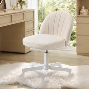 SONGMICS Office Chair, Swivel Makeup Vanity Desk Chair, Vanity Chair+PU