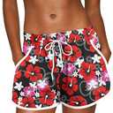 For G and PL Women Summer Floral Beach Boardshorts with Pockets Swim Trunks (M)