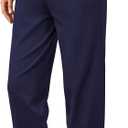 OUGES Womens Stretchy Maternity Over Belly Casual Work Straight Leg Pants Ankle Business Office Trousers with Pockets (Large, Navy)
