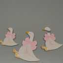 Lineshading 3 Pcs Silly Goose Birthday Party Decoration Pink Bow Wooden Silly Goose Baby Shower Decor Funny Table Centerpiece Gift for Party Favor Desk Tiered Tray, 5.9/4.7/3.9 Inch