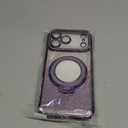 Magnetic Kickstand Glitter Case for iPhone 17 Pro Max,[Compatible with Magsafe] Cute Bling Sparkly Rhinestone with Camera Protector Makeup Mirror Women Girls Case for iPhone 17 Pro Max,Purple