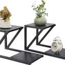 Honla Desktop Shelf,2 Tier Wood and Metal Desk Shelf for Top of Desk,2 Pack Small Desktop Shelves,Black