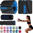 SPORTBIT Wrist and Ankle Weights for Women - Set of 2 (1lb Each) Wearable Ankle & Wrist Weights - Leg & Arm Bands, Silicone Weighted Bracelets for Workout, Walking, Running, Yoga, Pilates