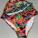 Hilinker Women's Leopard Bikini Swimsuits V Neck High Waisted 2 Piece Bathing Suits, Small