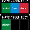 Pet Feeding Reminder, Have I Been Fed Sign, Cat Feeding Magnet, Feed Tracker 3 Times, Acrylic Reminder Slider for Fridge, The Dog Tracker with Magnet, Black-6" x 3 "