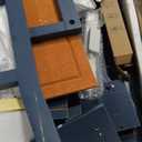 Blue Wooden Kids Study Desk and Chair Set, Childrens Desk with Light, 2 Drawers, 4 Storage Cabinets and Shelves, Boys & Girls Study Desk for Bedroom and Kidsroom