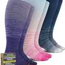 STEPWELL Bamboo Viscose Plus Size Compression Socks for Women - 3 Pack, Moisture-Wicking Extra Wide Socks XXL