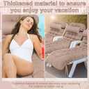 Tudomro 66'' Outdoor Chaise Lounge Cushion Waterproof Patio Pool Chaise Lounge Cushion with Headrest Pillow Tie Fade Resistant Replacement Longue Rocking High Back Chair(Light Camel,1 Pcs)