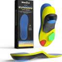 Welnove Running Insoles - Performance Arch Support Inserts for Men & Women, Help Reduce Fatigue, Prevent Injuries & Relieve Heel Pain. Extra Shock Absorption,Blue,S