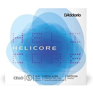 D'Addario H514 Helicore Cello Single C String, 4/4 Scale Medium Tension (1 Set)– Stranded Steel Core for Optimum Playability & Clear, Warm Tone, Versatile & Durable, Sealed Pouch Prevents Corrosion