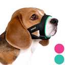 BRONZEDOG Soft Padded Nylon Dog Muzzle Adjustable Neoprene Comfort Bitting Chewing Pet Muzzles for Small Medium Large Dogs Puppy (Mint Green, Small)