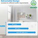 Punch-Free Retractable Baby Gates, 78 inches Extra Wide for Large Opening, Child Pet Safety Indoor/Outdoor Retractable Mesh Gate 34" Tall, for Doorways, Stairs, Hallways, White