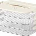 MANHONGYU 4-layer Food Storage Container, Dumpling Box, Cookie Container, Transparent Food Preservation Box for Kitchen and Refrigerator, Stackable Snack Container with Lid，Good Sealing, Heighten