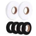 Iron On Hemming Tape - 2 Rolls 1.5 cm x 70 Yards Each & 4 Rolls 1.5 cm x 27 Yards Each - Adhesive for Fabric Tape No Sew Hemming Tape for Clothes Pants Dresses Curtains, White & Black (Multicolored)