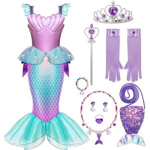 Spooktacular Creations Halloween Mermaid Costume for Girls, Little Mermaid Dress, Princess Dress Up for Girls 4-6 for DressUp, Size M