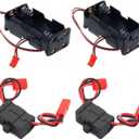 2Set ShareGoo On/Off Power Switch Battery Receiver & 4 Cell AA Battery Container Case Holder Pack Box with JST Plug Compatible with HSP Redcat Traxxas 1/8 1/10 RC Nitro Power Car Crawler Truck