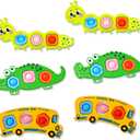 6PC Fidget Sensory Toys for Baby Airplane Travel Essential Activities, Toddler Party Favors Animal Pop Toys Fine Motor Skills Autism Autistic Gifts for 12+ Month Babies Toddlers 1 2 3 Year Old