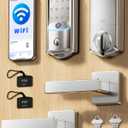 Veise VE027-L Built-in WiFi Smart Lock with Handle, Fingerprint keyless Entry Door Lock Set, App Remote & Voice Control, Electronic Deadbolt for Front Door, Touchscreen Keypad, Auto Lock, Satin Nickel