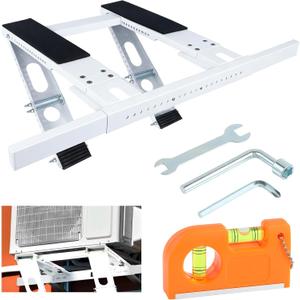 No Drill Window AC Bracket, Heavy Duty Adjustable Air Conditioner Support Bracket, Easy Install Window AC Mount for Single & Double Hung Windows, Supports Up to 220 lbs