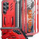 FNTCASE for Samsung Galaxy S26-Ultra Case: [Built-in Screen Protector & Kickstand] [2 Front Frames] [Military-Grade Drop Protection] Heavy Duty Shockproof Rugged TPU Case Full Body Protective Red