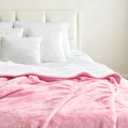 Genteele Sherpa Throw Blanket Super Soft Reversible Ultra Luxurious Plush Blanket, 90 x 90 inches, Pink/White